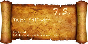 Tajti Sándor névjegykártya